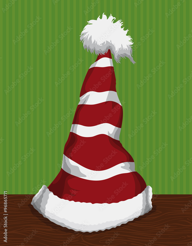 Festive Santa's Pointy Hat Isolated, Vector Illustration Festive Santa's Pointy Hat Isolated, Vector Illustration