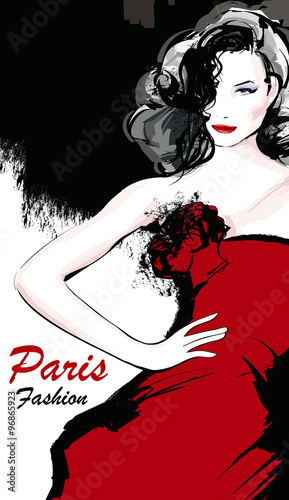 Young pretty fashion model in Paris