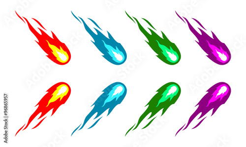 fire, comet, vector logo design