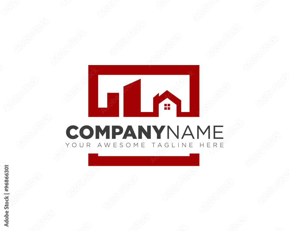 Fototapeta premium Real Estate - vector logo. Buildings silhouette