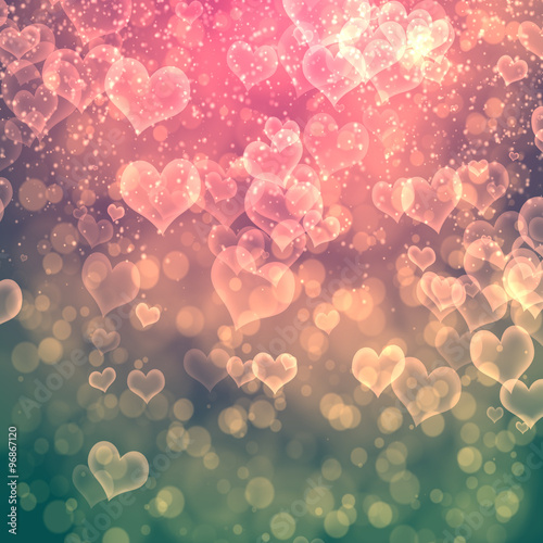 Abstract heart fprm bokeh background photo