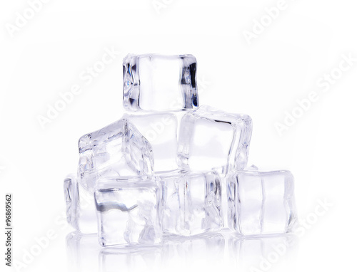 Ice cubes on whited background