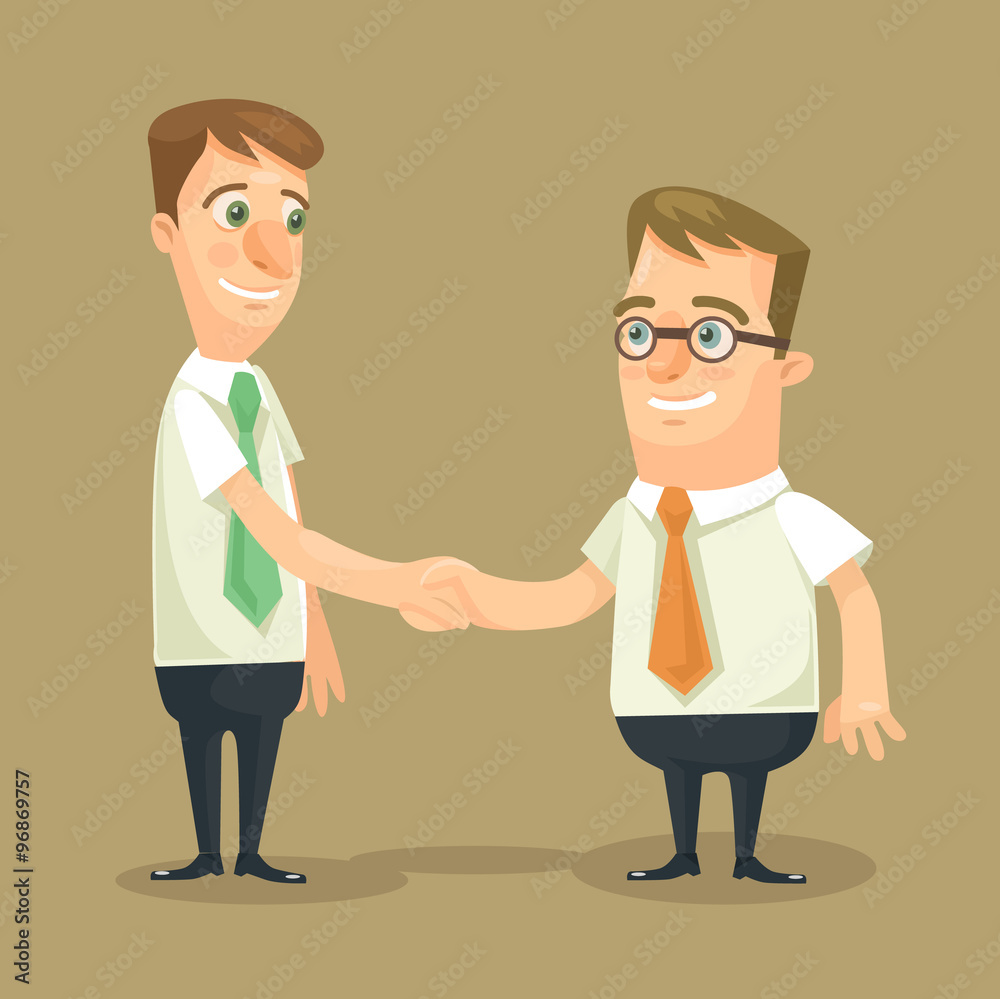Businessman shaking hands. Vector flat illustration Businessman shaking hands. Vector flat illustration