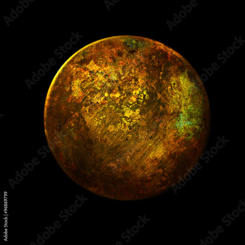 Abstract planet surface astronomy style isolated on black backgr