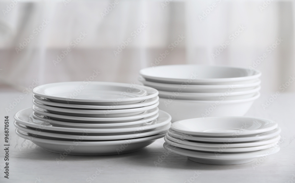 Set of plates on table Set of plates on table