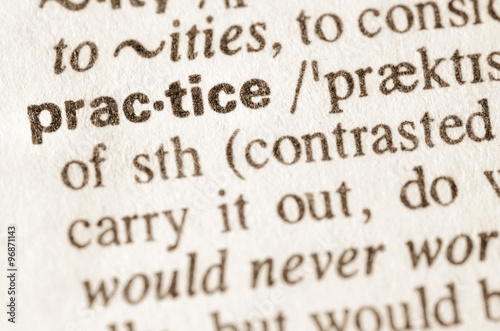 Dictionary definition of word practice