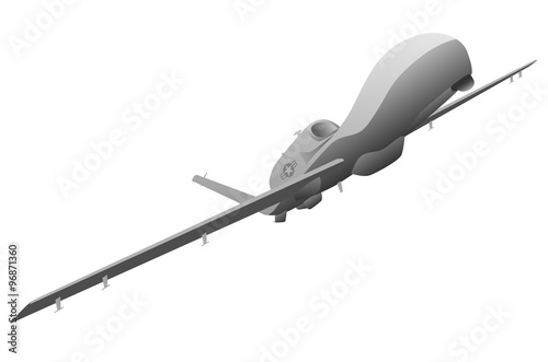 Military Drone Vector Illustration