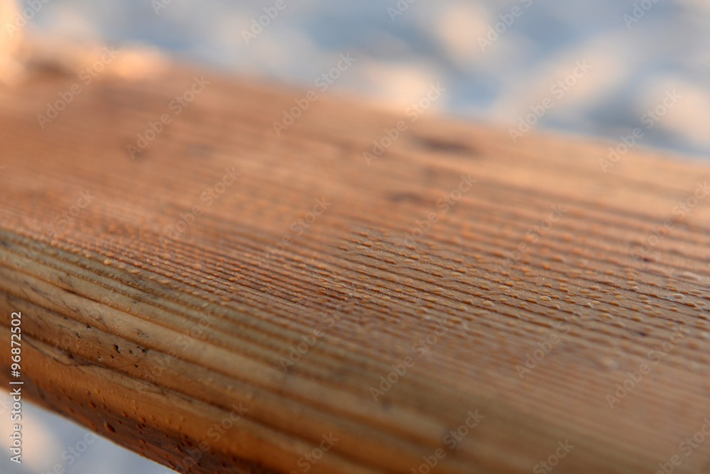 Fototapeta premium Wooden teeter on the beach, close up