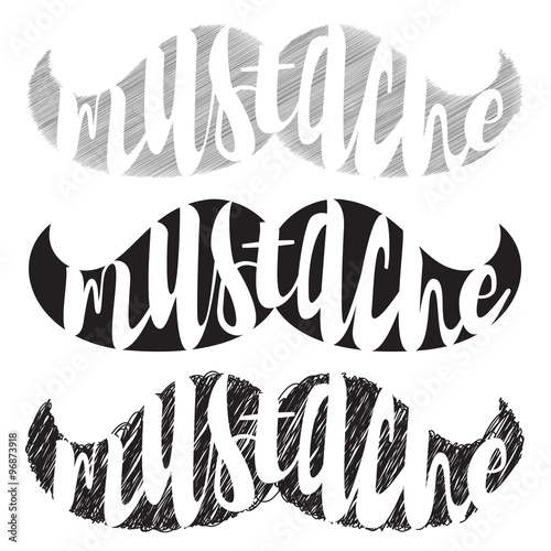 Mustache word in mustache shape