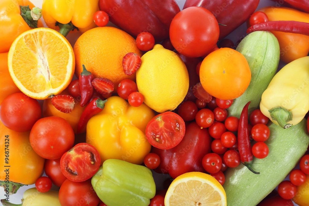 Close-up composition of various raw organic vegetables Close-up composition of various raw organic vegetables