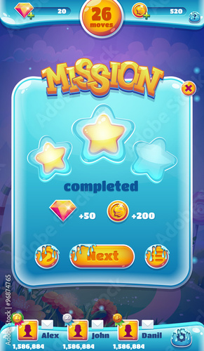 Sweet world mobile GUI mission completed