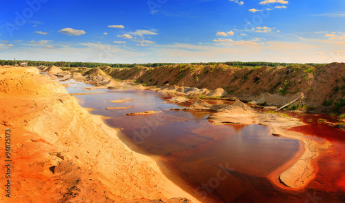 fantastic landscape of an abandoned quarry.