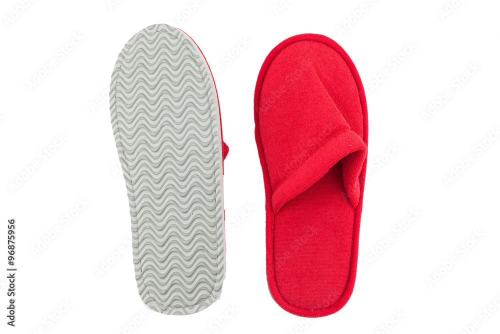 pair of indoor slippers isolate background