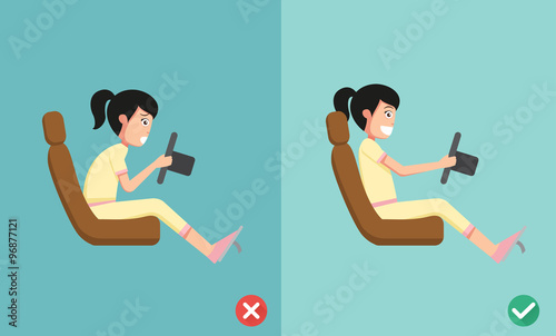 Best and worst positions for driving a car