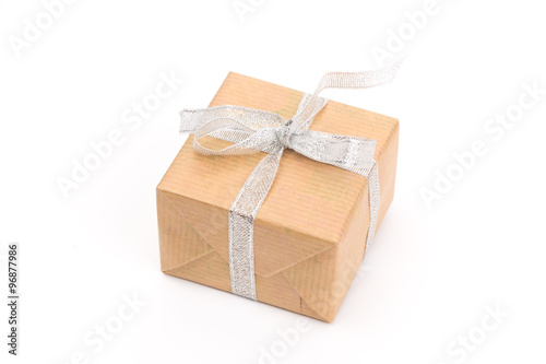 Small presents on white background