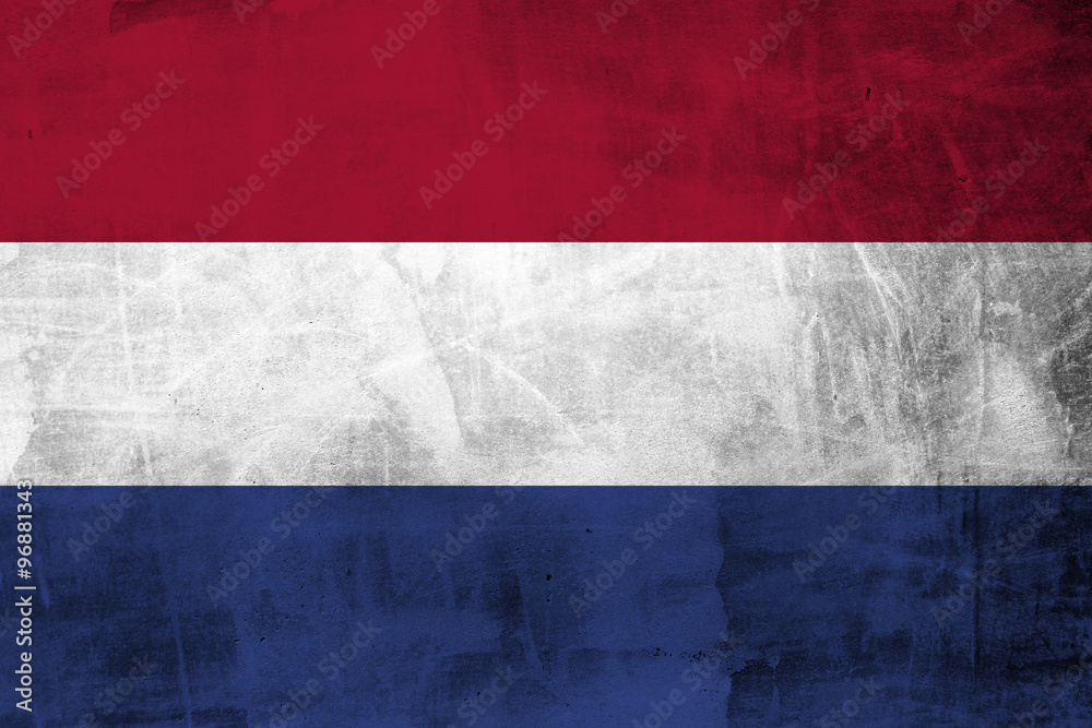 Grunge Netherlands Flag on concrete wall Grunge Netherlands Flag on concrete wall