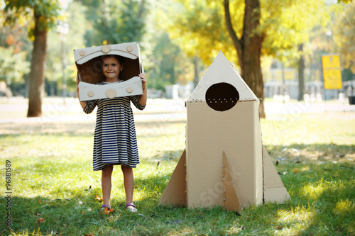 Pretty little girl in box h...