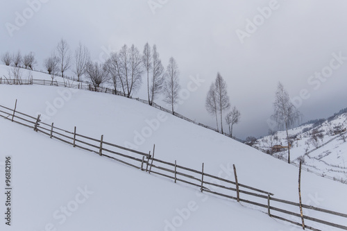 Winter scenery in the mountains with fresh powder snow © Calin Tatu