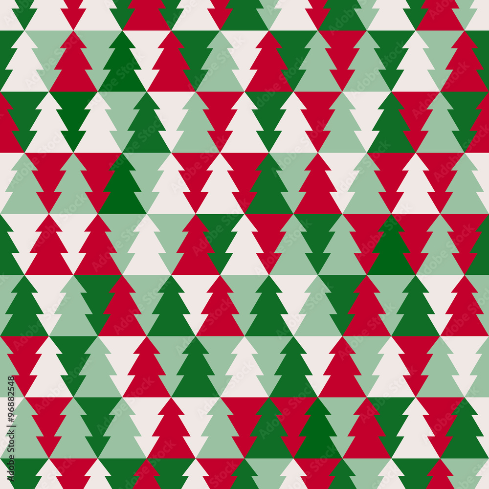 Christmas tree seamless pattern