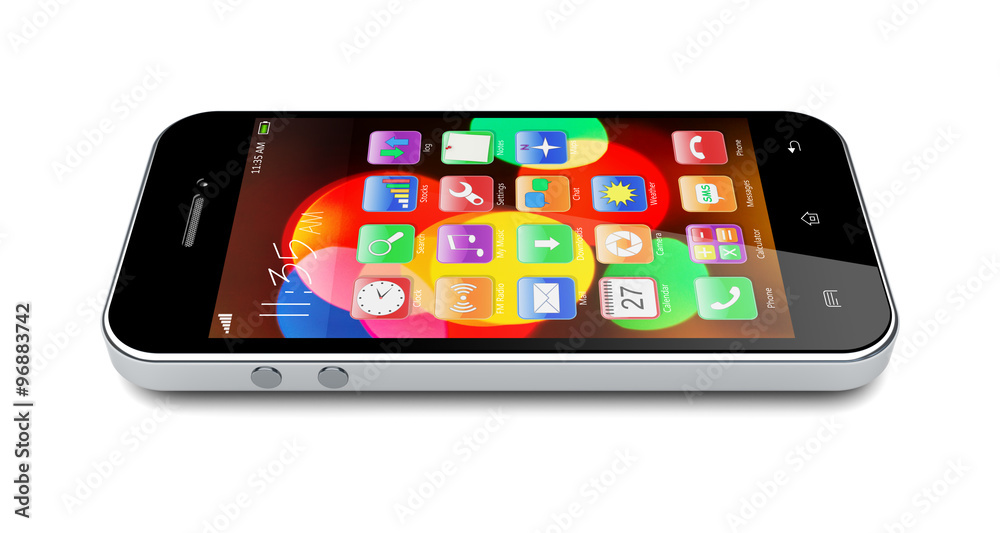 Smartphone on a white Smartphone on a white
