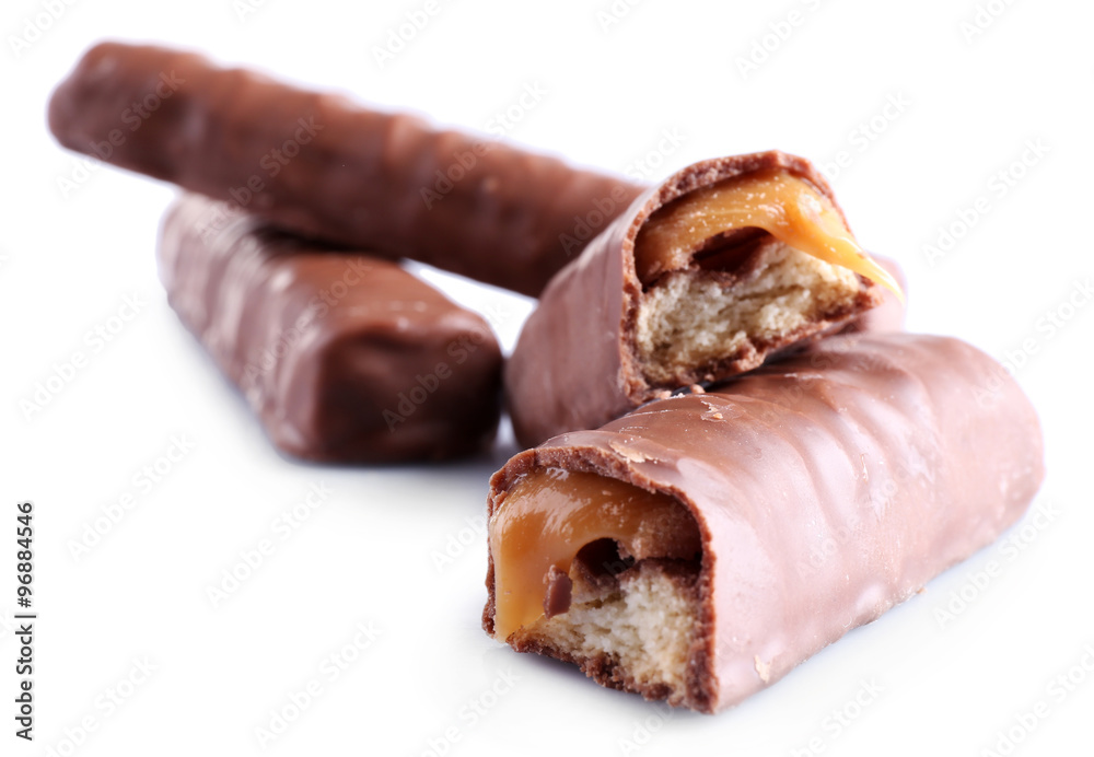 broken chocolate candy, isolated on white broken chocolate candy, isolated on white