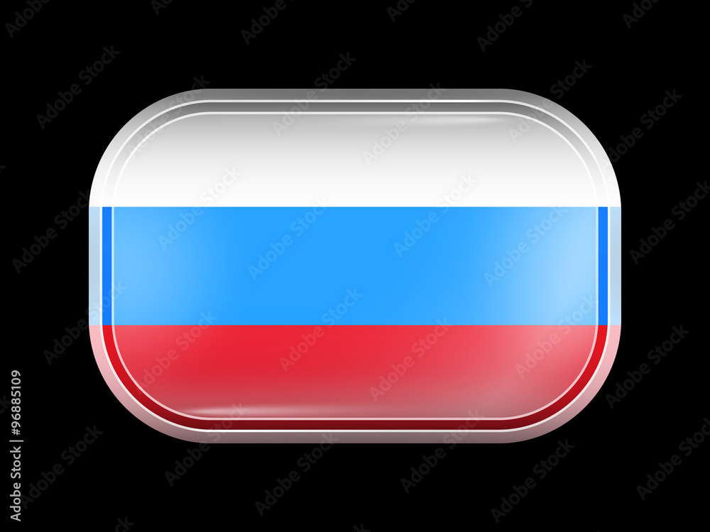 Russia Variant Flag. Rectangular Shape with Rounded Corners Russia Variant Flag. Rectangular Shape with Rounded Corners