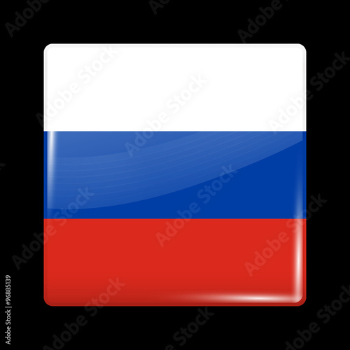 Flag of Russia. Glassy Icon Square Shape © simeonvd