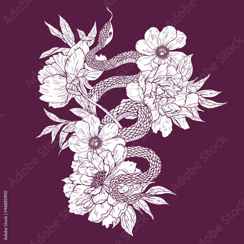 Snake and flowers.
