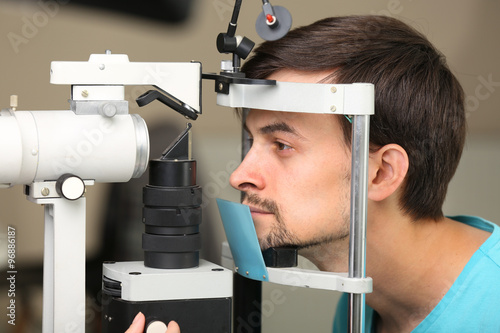 Adult male visit an optician