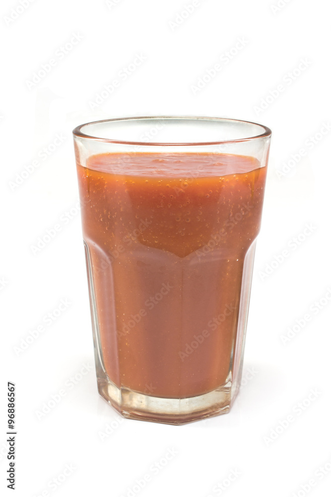 Tomato juice glass isolated on white Tomato juice glass isolated on white