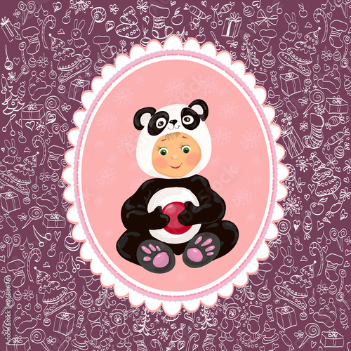 малыш панда с фоном