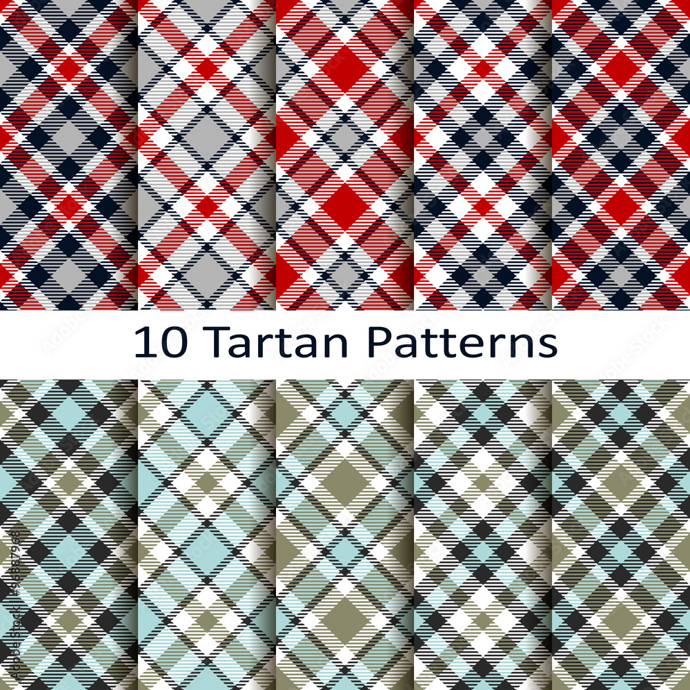 Fototapeta premium set of ten tartan patterns