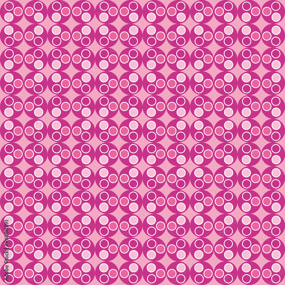 Geometric fun pattern with pink circles