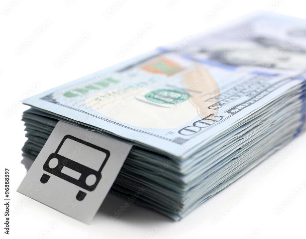 Pack of American dollars, isolated on white. Saving concept Pack of American dollars, isolated on white. Saving concept
