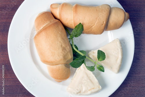 Bread and cheese breakfast  photo