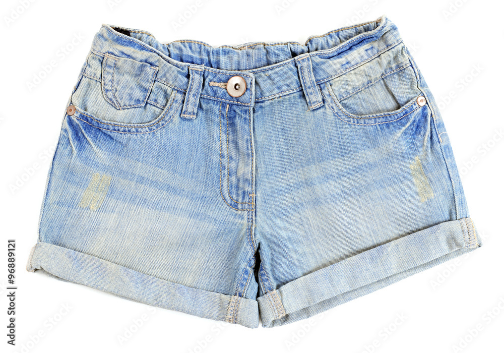Blue jeans shorts isolated on white background Blue jeans shorts isolated on white background