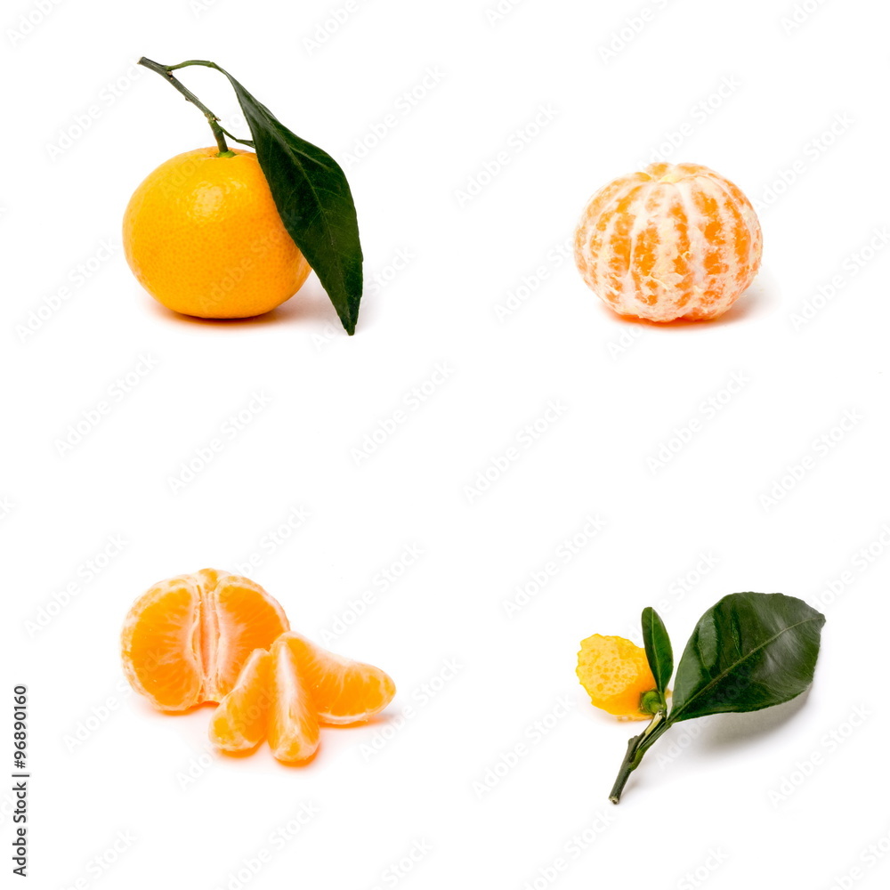 Mandarin on a white background Mandarin on a white background