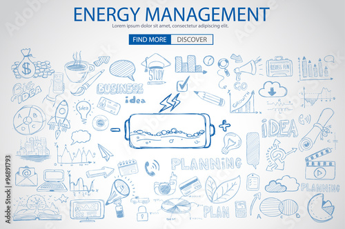 Energy management with Doodle design style :power savings
