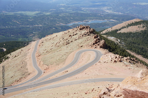 Curved Road to Pike's Peak Colorado