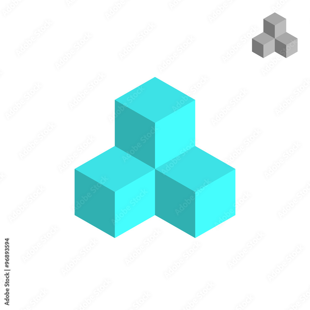 Cube isometric logo