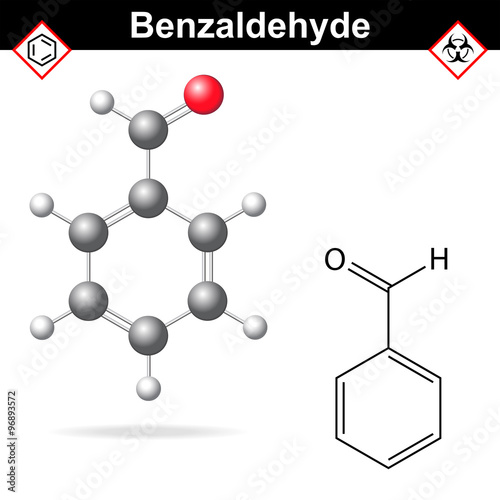 Benzaldehyde chemical formula and molecular structure