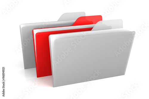Transparent Color Folders and Files. 3D Rendering photo