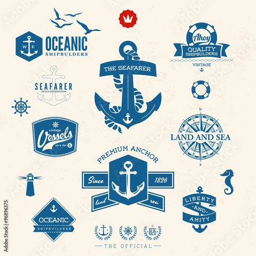 Nautical Badges And Labels