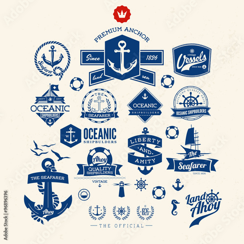 Nautical Badges And Labels