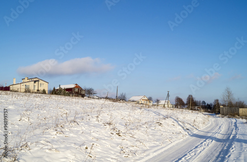 Winter landscape in rural terrain