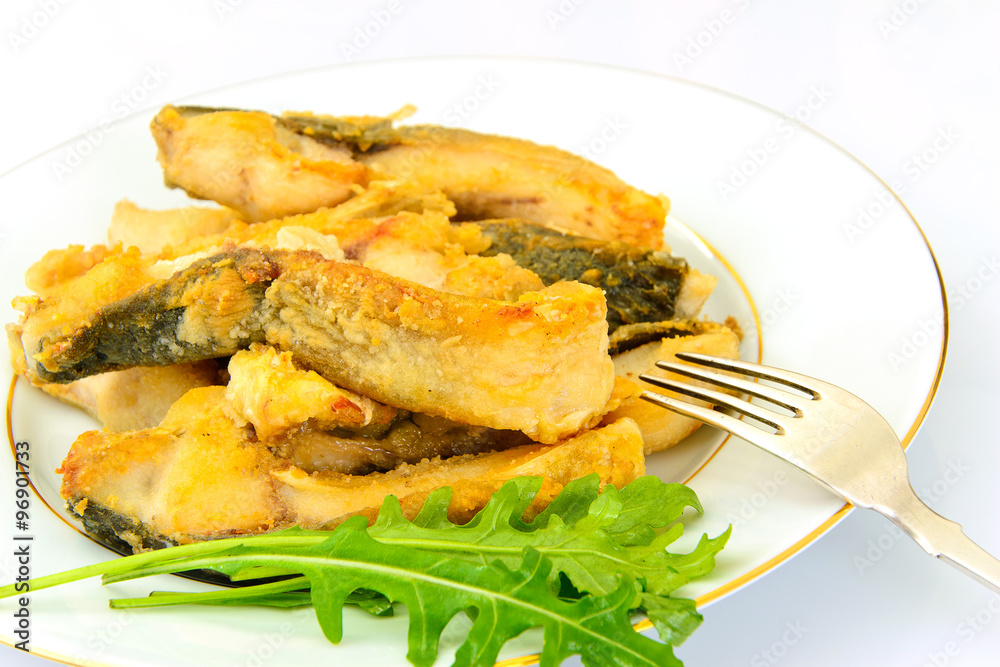 Healthy and Diet Food: Fried Fish Carp.