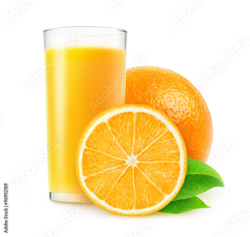 Glass of orange juice isolated with clipping path #96902189