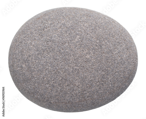 rounded pebble isolated on white background photo