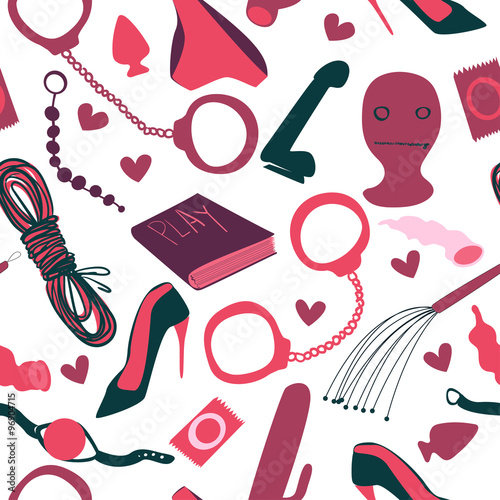 seamless pattern with bdsm elements