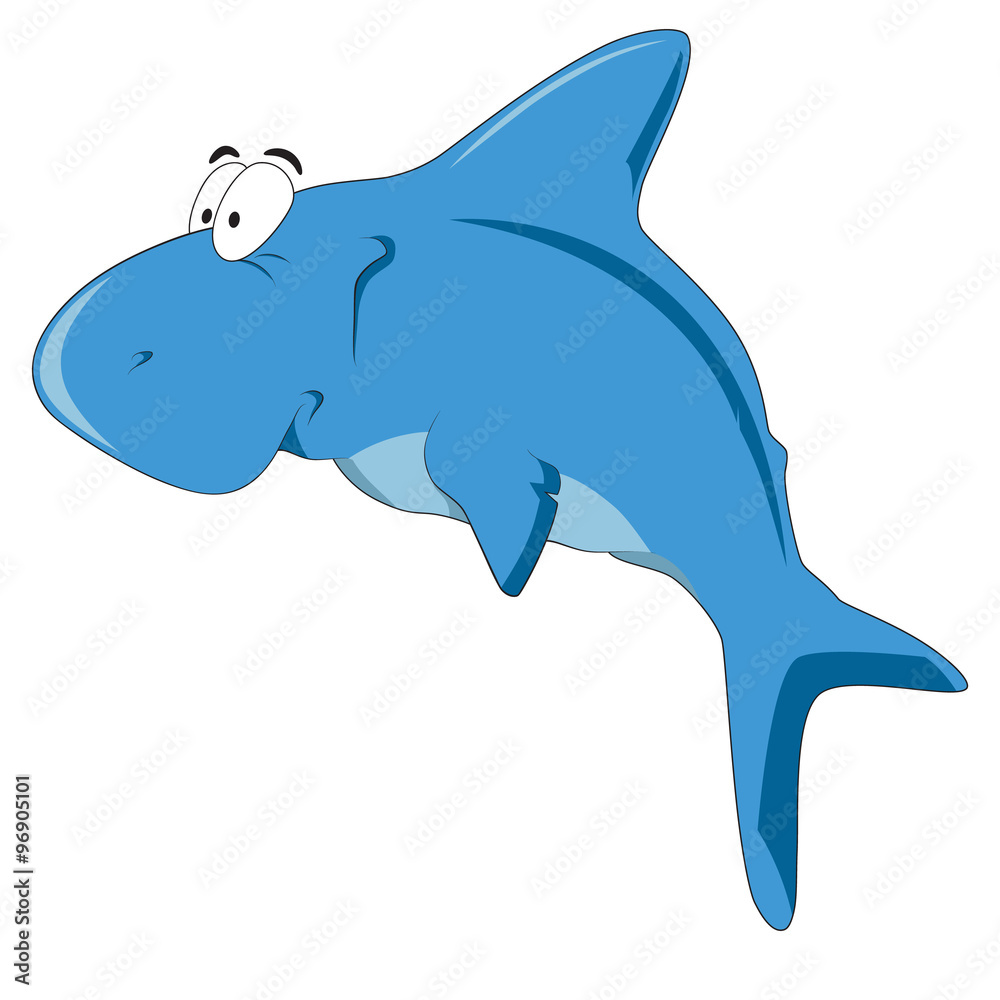 Fototapeta premium Vector illustration white shark